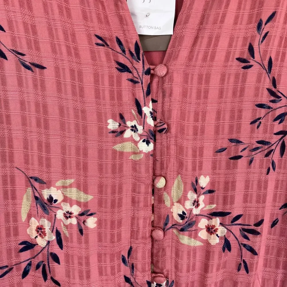 J. Jill Sz 3X NWT Dusty Rose Tiered Floral Sleeveless Rayon Maxi Dress - Picture 7 of 16
